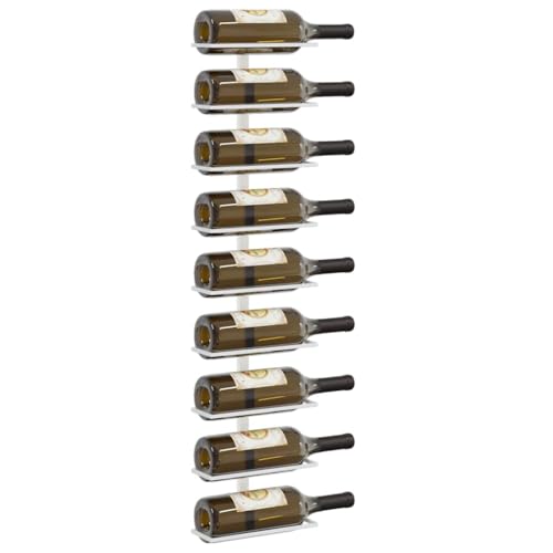 Soporte de vino de hierro blanco para 9 botellas miniatura 4