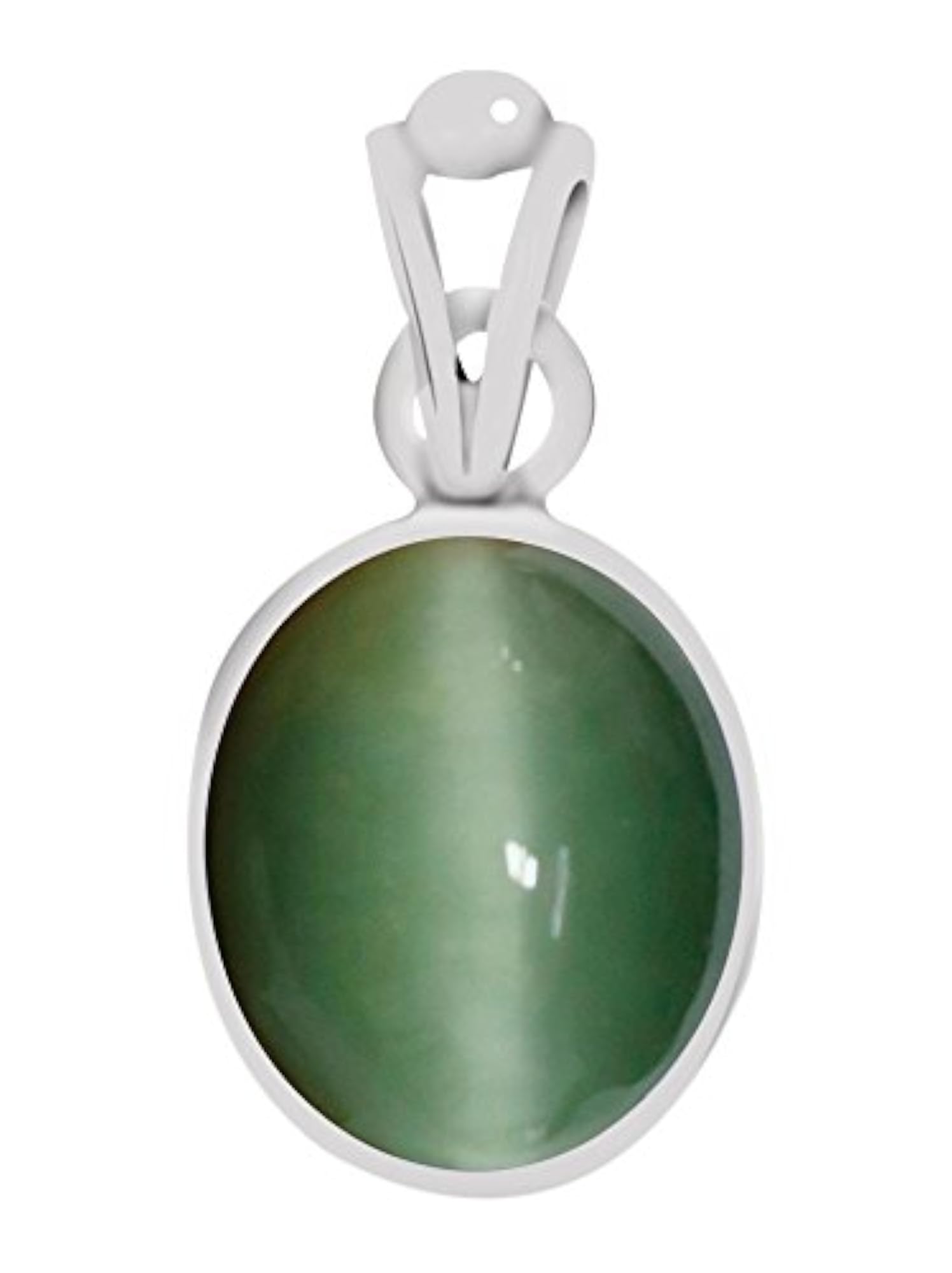 Certified Cats Eye Silver Pendant, Natural Gemstone Gift