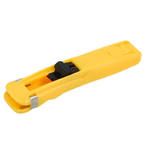 uxcell Yellow Plastic Handheld Medium Size Fast Clam Clip Stapler Dispenser