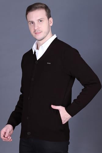 Image of GODFREY V Neck Cardigans for Men - Full Sleeve Woolen Sweater for Man Winter Wear
