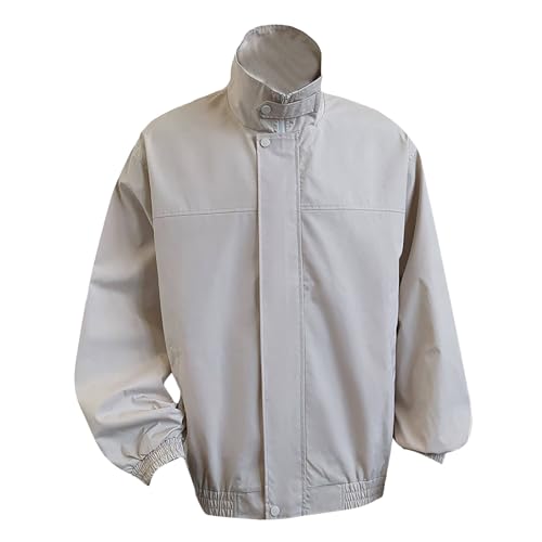 Chaqueta cortavientos ligera para hombre, chaqueta de entretiempo, chaqueta bomber, chaqueta de primavera, cómoda chaqueta de aviador, cuello alto, chaqueta de béisbol con bolsillos con cremallera,
