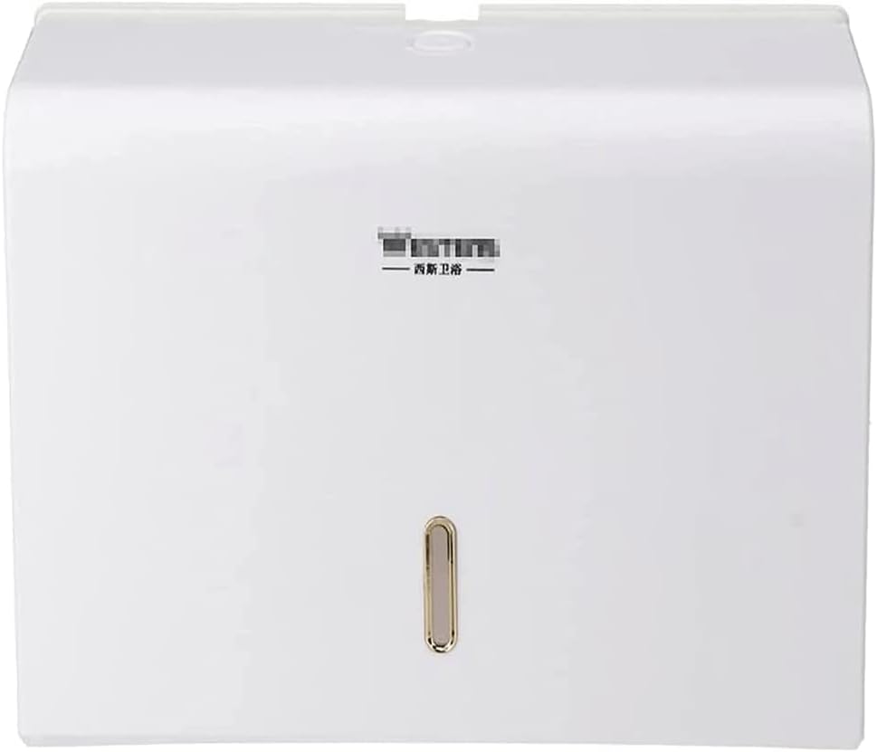 Paper Towel Dispenser Commercial Paper Towel Dispensers with Key Paper Towel Holders Abs Plastic Hand Tissue Holder 200 Bar Capacity Paper Holder High Capacity (White)