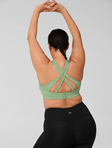 Image of Yvette Women High Impact Sports Bras Criss Cross Back Sexy Running Bra for Plus Size