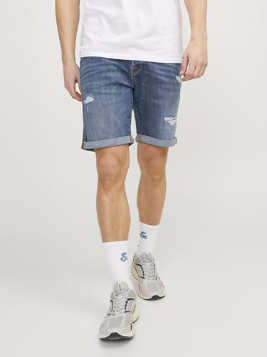 JACK & JONES Erkek JJIRICK JJFOX SHORTS 50SPS CB 039 SN Şort, Blue Denim, L - Görsel 6