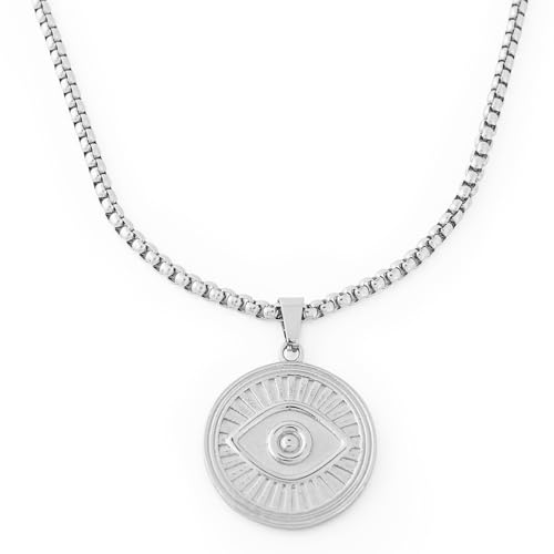 Collier Oeil de la Providence Akitsune Astra, cadeau idéal en acier inoxydable 70cm