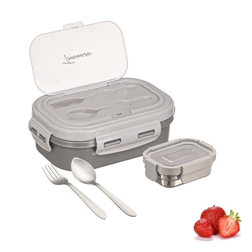 Image of Trueware Picaso Jr. Insulated Inner Steel Thermoware BPA Free, Airtight, Food Grade, 2 Containers Lunch Box 750 ML | for School, Kids, Boy & Girl | Hot Lunch Box
