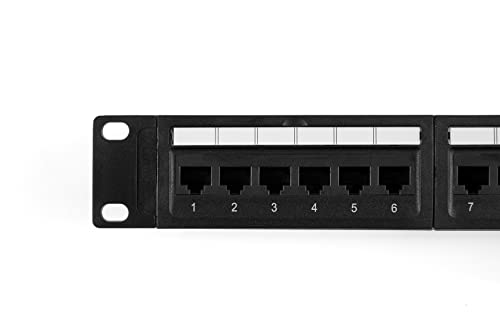 Buyer's Point 24 Port Cat6 Rj45 Patch Panel Rackmount Or Wallmount With Punch Down Tool And Cable Management System (1, 24 Port), Server, Compatible With Cat 3/4/5/5E/6 #TOP2