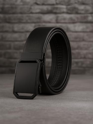 Image of ZEVORA Men's Auto Lock Buckle Leather Belt for Men, Formal /Casual,Autolock 01
