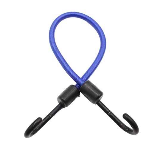 1 cuerda elástica azul de 45 cm con ganchos, correa elástica resistente para agrupar portaequipajes, caravanas, autocaravanas y baúles