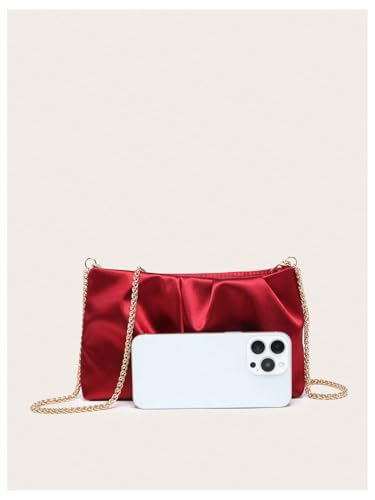 Image of GORGLITTER Women's Evening Bag Birthday Wedding Party Prom Handbag Small Dressy Formal Purse Pleated Satin Clutch