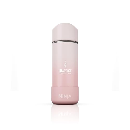 Ninja, Travel Mug, Sip Perfect 16oz, Brings Hot Drinks to Sippable Temperature in Minutes, Stainless Steel, Leak Proof, Dishwasher Safe, Metal, Insulated Tumbler, Rose Quartz, DW1603PK
