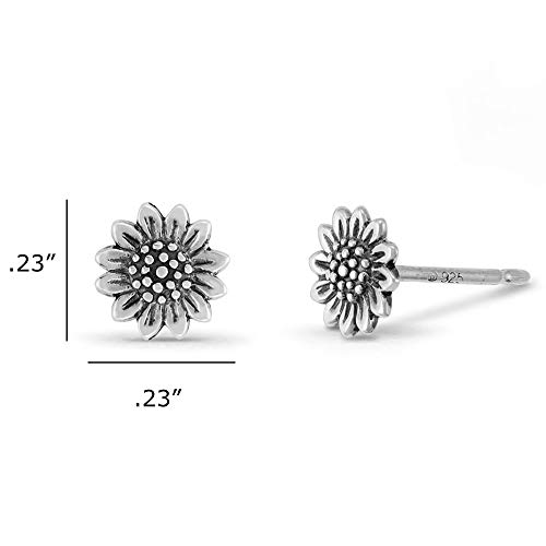 Boma Jewelry Sterling Silver Sunflower Stud Earrings4