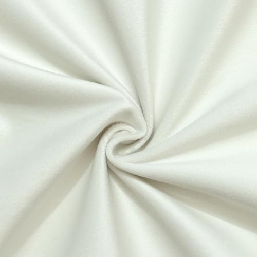 Velvet Upholstery Fabric Off-White 2 Yards
