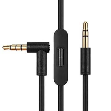 NTQinParts Cabo conector de áudio estéreo preto de 3,5 mm de substituição com microfone para fone de ouvido JBL Quantum ONE Over-Ear Performance Gaming