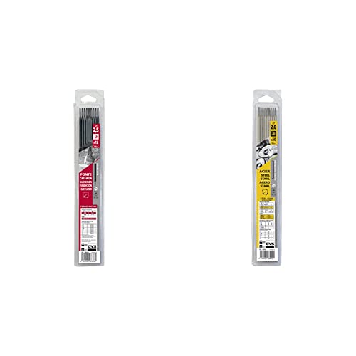 GYS - ELECTRODES FONTE Ø2, 5mm - destiné à la réparation de différents types de fontes - Etui de 12 baguettes & ELECTRODES Rutiles Ø 2, 0 E6013 - Blister...
