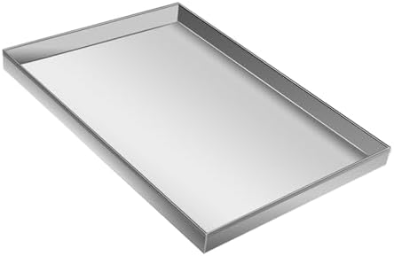 Stainless Steel Drain Pan for Washing Machine, Multi-Purpose Water Dispenser Drip Tray, Leak-Proof Floor Protector (No Hole, 100x80x4cm/39.4x31.5x1.6in)