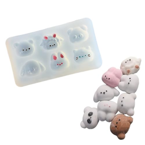 2 PCS Animal Silicone Squishy Molds for DIY taba Kawaii Character Squishy Maker Mini Taba Squishy Molds Soap Making