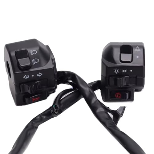 Interrupteur de guidon moto 22mm universel noir pour klaxon et clignotant