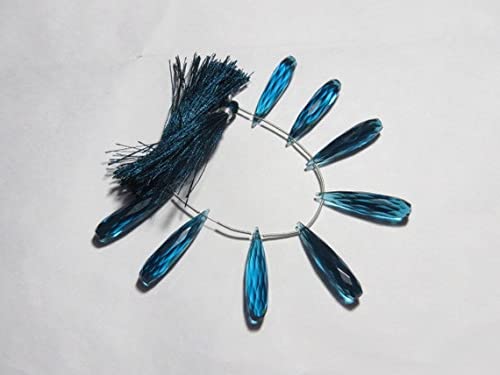 Quartz bleu de Londres en briolettes 35 mm pour fabriquer vos boucles d'oreilles d'été