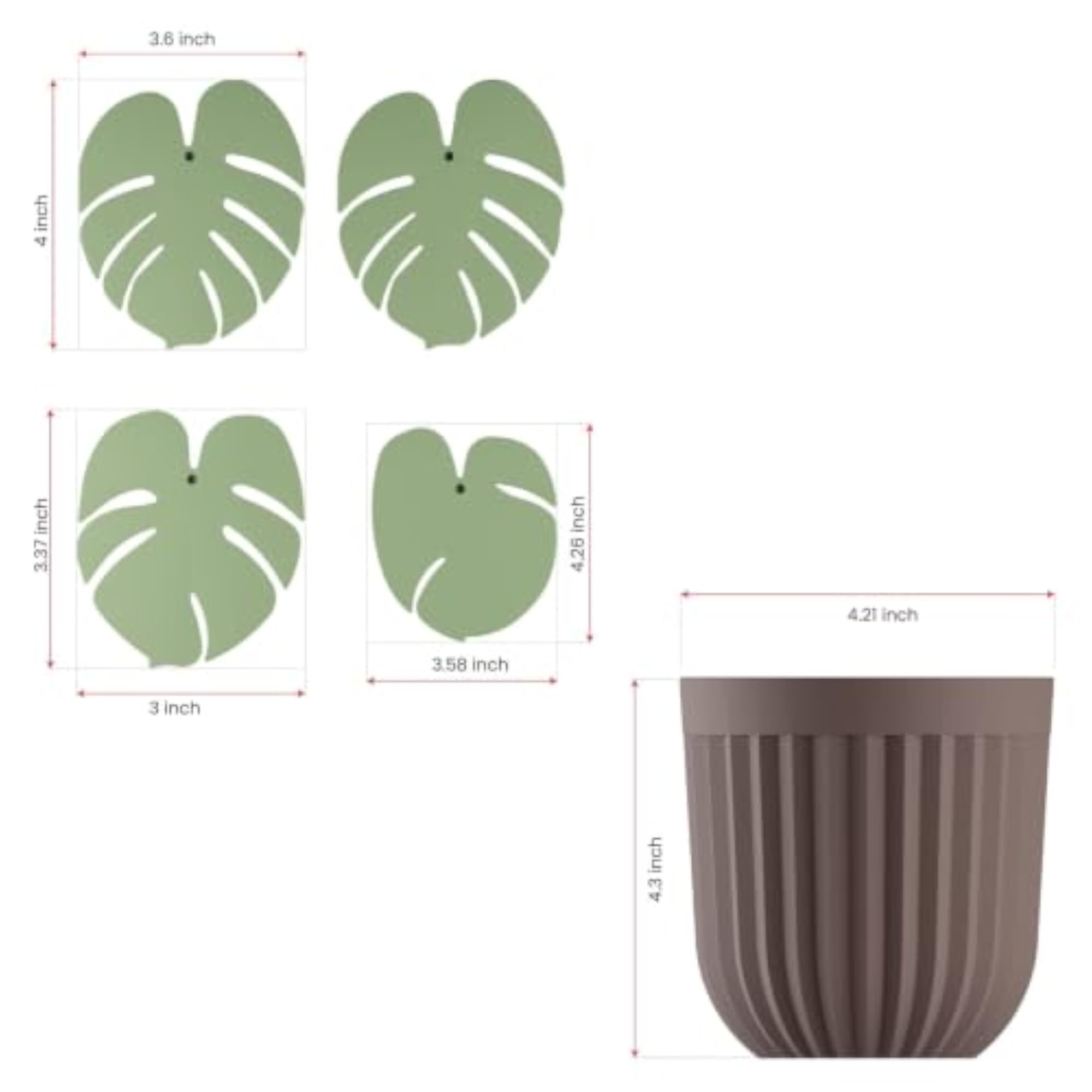Artificial Monstera Plant with Pot, Table Decor Pack of 2