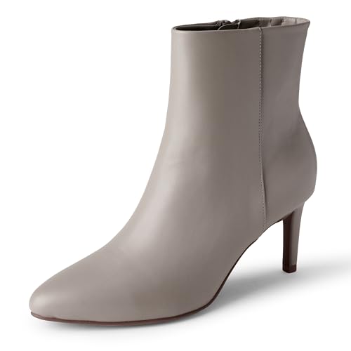 Amazon Essentials Botas Elegantes De Tacón Stiletto Mujer, Gris Topo Cuero de Imitación, 42 EU