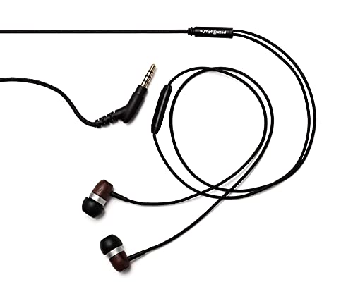 Symphonized Glxy Premium Genuine Wood In-Ear Noise-Isolating Headphones With Mic And Nylon Cable (Ebony) #TOP4