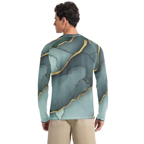 Marble Green Grey Long Sleeves UPF 50+ Comfortable Long Sleeve UV Sun Protection Long Sleeve Shirts Outdoors2