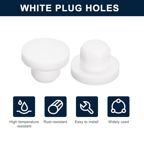 Image of uxcell 16 Pieces White Rubber Stopper, 13mm Plug Holes for 12.5-12.8mm /0.49-0.5 inch Hole