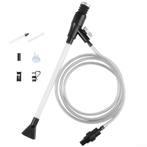 Aquarium für Kies- und Sandreiniger mit ausziehbarem Einlassrohr und 2 m Auslaufschlauch für reibungslosen Wasserwechsel und zum Waschen von Kies