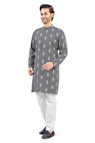 Image of Studio Shringaar Men's Cotton Relaxed Fit Straight Kurta