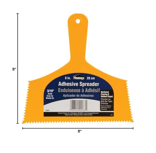 Image of Homax Adhesive Spreader, 8 inch, 3 /16 inch Tooth, Hardwood Flooring Spreader,Orange (Pack of 2)