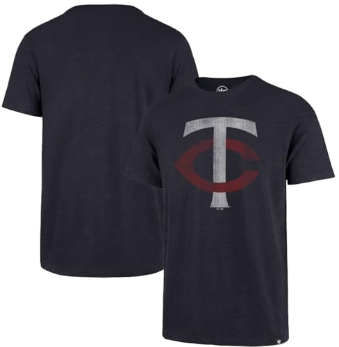 Image of 47 Brand MLB Men's Team Color Distressed Imprint Primary Logo Short Sleeve Baseball T-Shirt