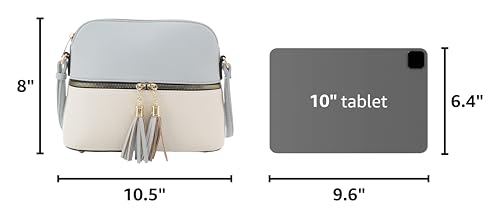 Image of SG SUGU Lunar Lightweight Medium Dome Crossbody Bag Shoulder Bag with Tassel | Zipper Pocket | Adjustable Strap