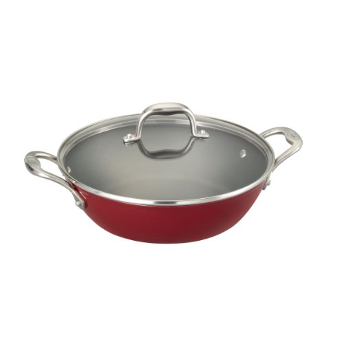 Guy Fieri Light Weight Cast Iron 5-Quart Braiser Pan, Red