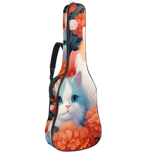 Sac pour guitare étanche multicolore chat housse acoustique 109x42.9cm multipoche