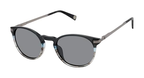 Ted Baker TMS203 Polarized Round Sunglasses for Men, 51 mm, UV400 Protection, Grey