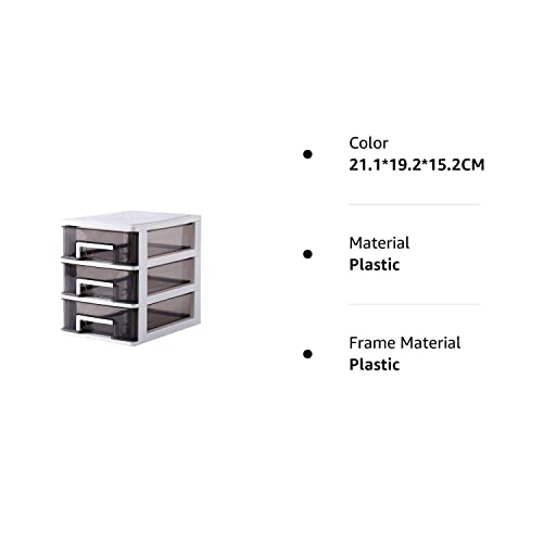 3 Drawer Plastic Storage - Plastic Storage Bins With Drawers, Desktop Storage Drawers Clear Drawers Storage Box For Home (21.1 * 19.2 * 15.2Cm) #TOP6