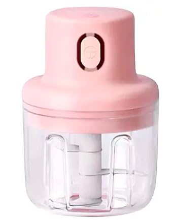 Mini Electric Food Chopper, USB Powered, Portable Kitchen Processor, Pink-image-40
