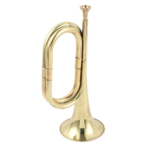 Cuerno de corneta de latón de bolsillo - Trompeta de juguete para principiantes, actuaciones de niños y festivales | Instrumento de latón de oro para práctica, orquesta y eventos musicales | Ideal par
