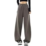 [ririka] リリカ スウェット パンツ ゆったり スポーツ ダンス ダボダボ ゴム ワイド おしゃれ トレーニング ジャージ サイド ライン ストリート レディース (チャコール,XL)