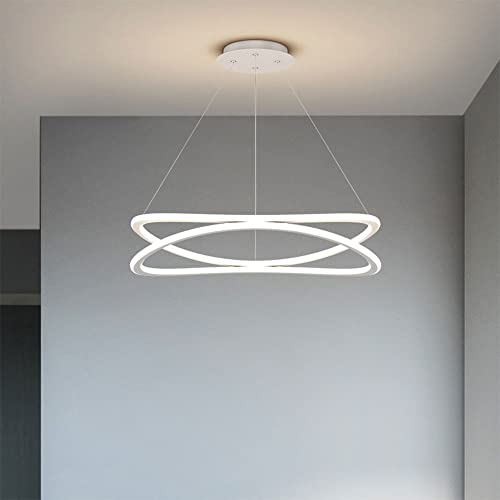 Chandelier LED moderne en acrylique blanc pour éclairage de cuisine