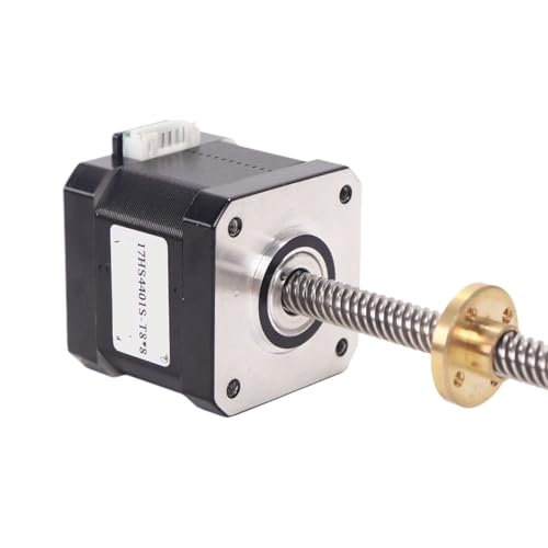Moteur pas à pas 12v Nema 17 anti-vibration à vis longue 500mm pour axe Z stable