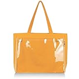 [テイネイ工房] 痛バッグ トートバッグ レディース メンズ 男性 2way 見せバッグ 小さめ 痛バ シンプル 缶バッチ y005 (オレンジ色)