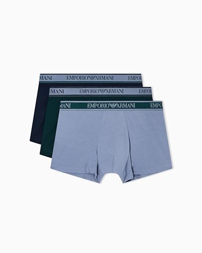 Emporio Armani Lot de 3 Boxers Bold Monogram pour Homme, Bleu, Taille M, Bleu, M
