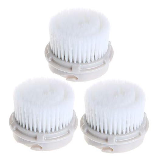 Facial Cleansing Brush Head Replacement, Facial Cleansing Brush Head, Exfoliator Facial Brush Heads, for Acne Prone, Clogged and Enlarged Pores Sensitive Skins (3Pack/Luxe Cashmere)