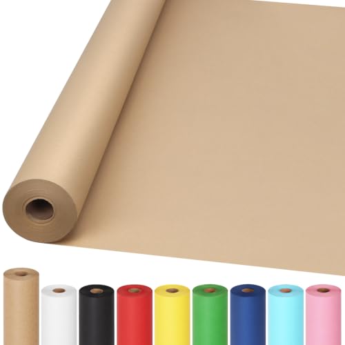 Moretoes 36" x 2,400"(200') Brown Kraft Paper Roll Banner Paper Craft Paper