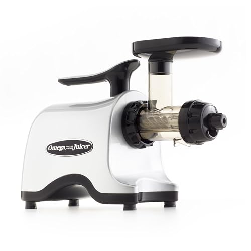 Omega Juicers TWN30S Twin Gear Masticating Juicer Makes Continuous Fresh Fruit Vegetable and Wheatgrass Juice with Stainless Steel Gears and Low Speed, 150-Watt, Silver