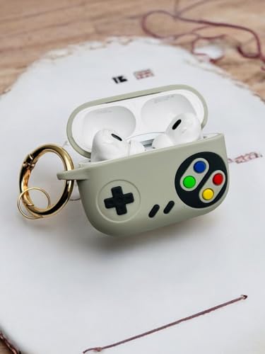 Image of SE HUB Airpods Pro 2 Case Cover Keychain for 2Nd Generation Design with Mag-Safe, Shock Proof 360-degree Protection Case Cover Soft Skin Silicone (Ring Carbaner and Hand Strap Included)- Light Grey