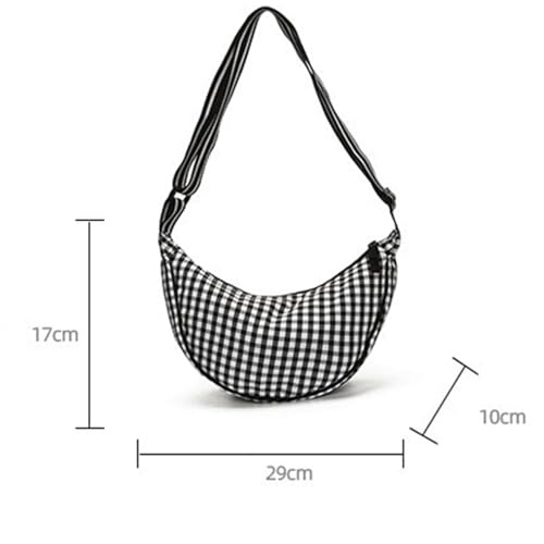 Checkered Crossbody Bag Gingham Half Moon Shoulder Bags for Women Plaid Crescent Hobo Crossbody Purse Casual Gingham Bum Bag3