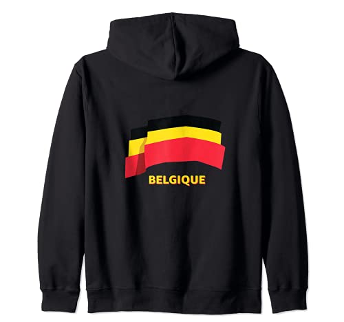 Flag Belgium Zip Hoodie, Black, S